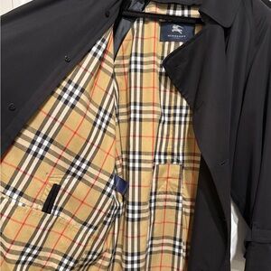 Burberry Black Trench Coat with Nova Check Lining